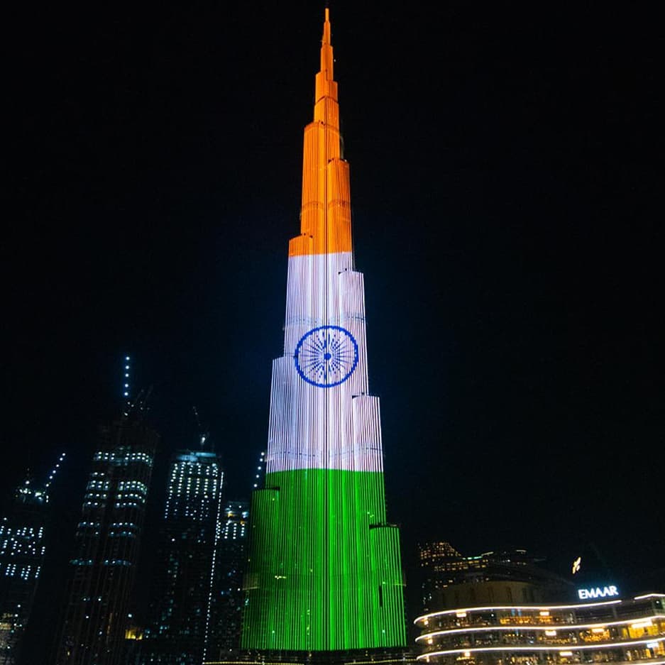 Indian Flag In Burj Khalifa Wallpaper HD