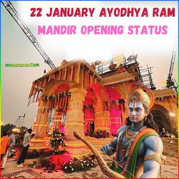 22 January Ayodhya Ram Mandir Opening 2024 Status Video, 4k